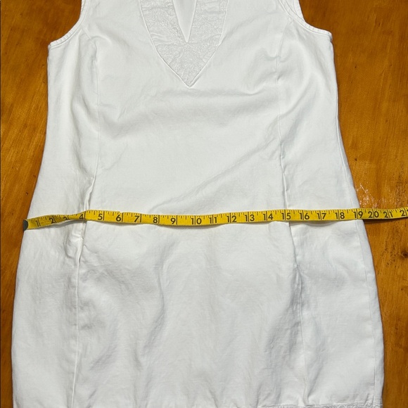 Etcetera White Sleeveless Textured Neckline & Hem Sheath Dress Summer Classy - Picture 7 of 11